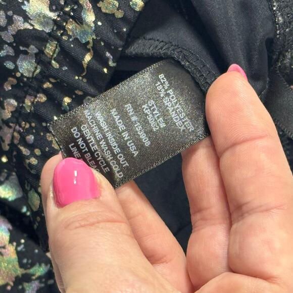 Pixie Lane Girls Black and Metallic Leggings Girls 5 - Picture 6 of 6